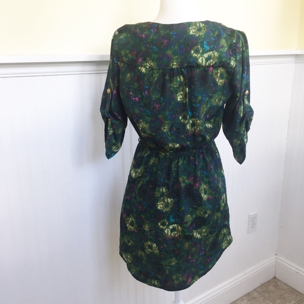 Mimi Chica Dk Green Watercolor Floral Dress - XS - Picture 2 of 7